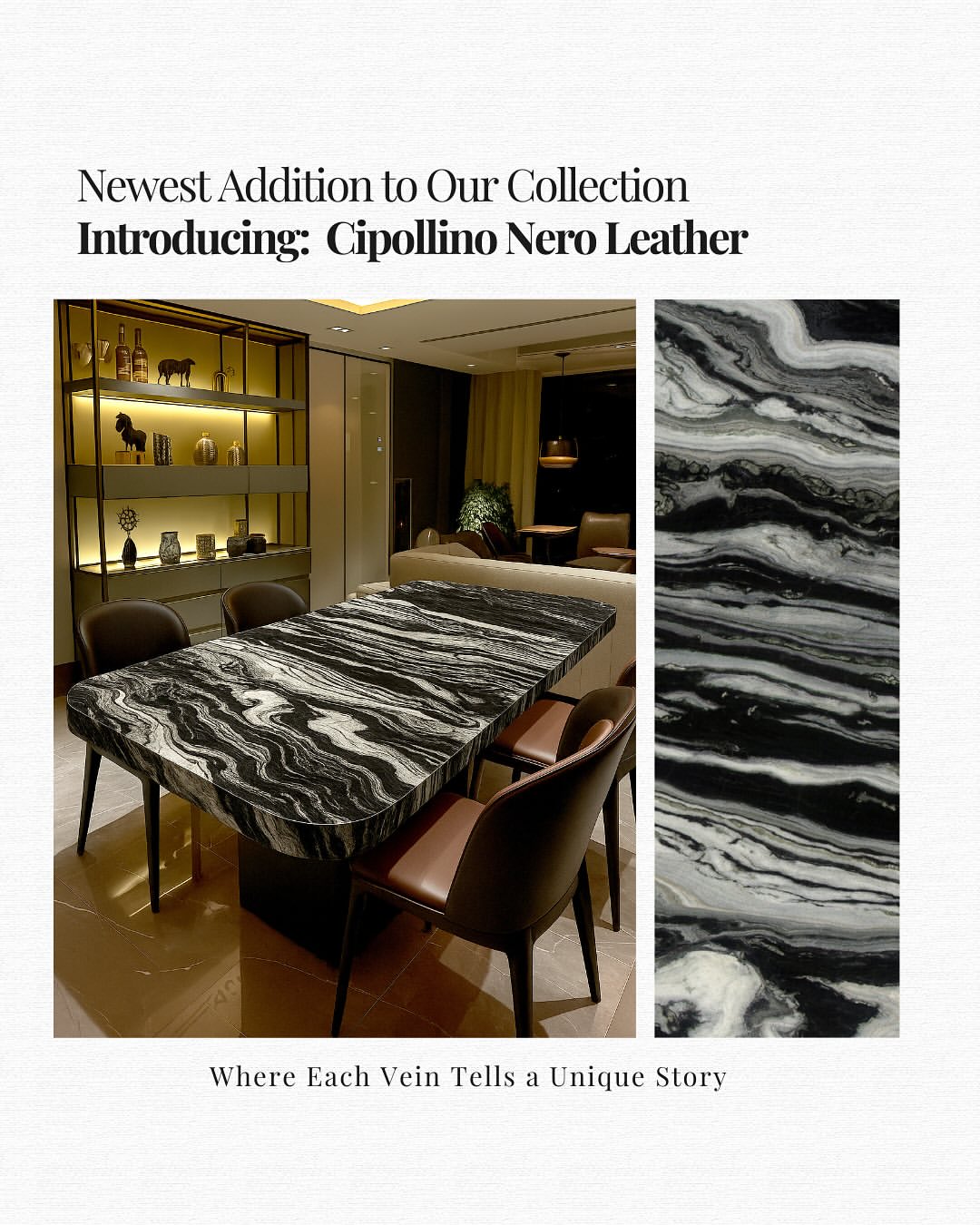 Cipollino Nero Marble Captivates with Bold Design and Tactile Texture